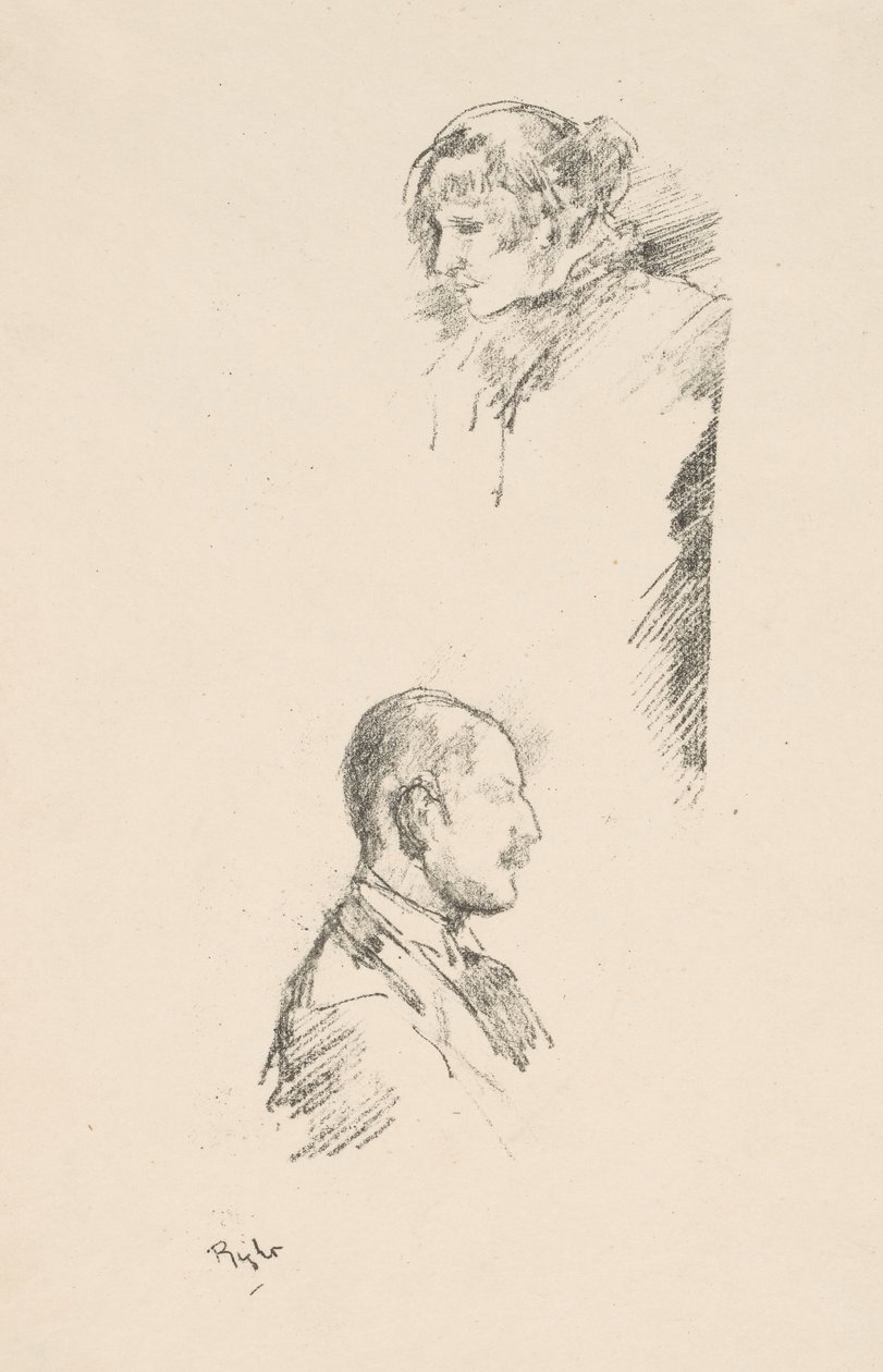 Esboços de Miss Philip e Mr. A. Studd de James Abbott McNeill Whistler