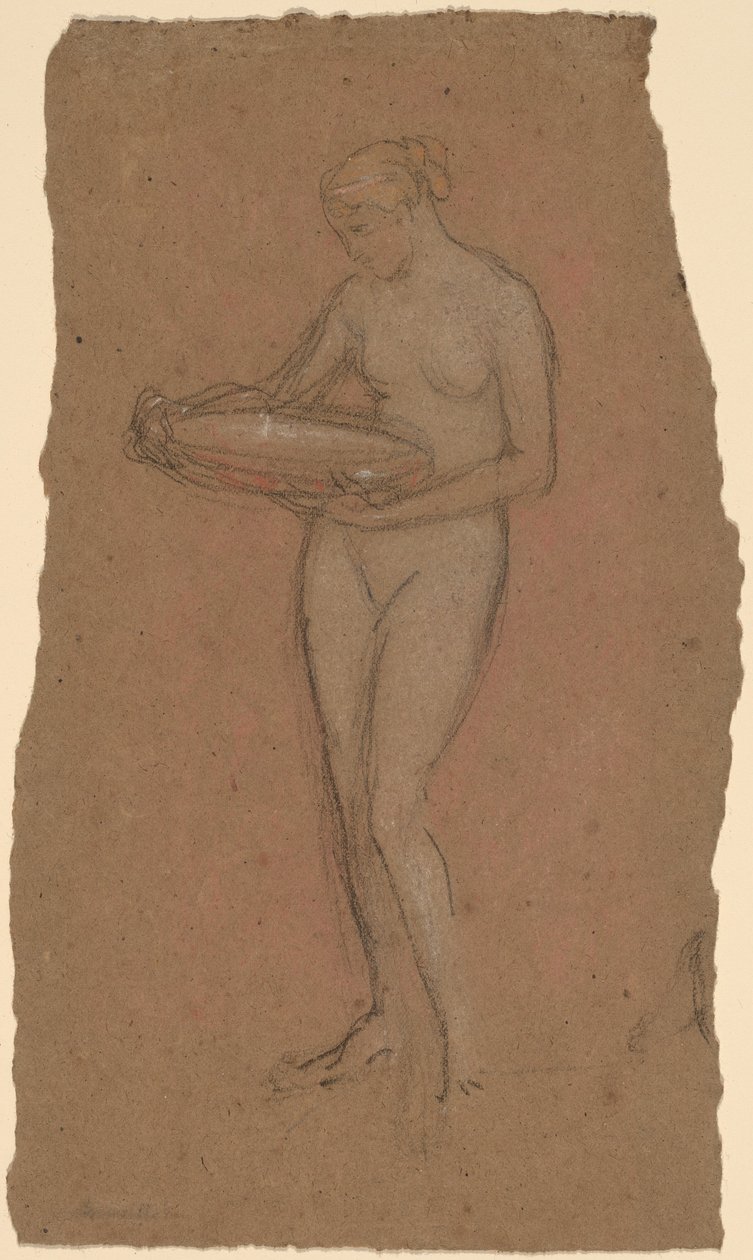 Nu feminino em pé segurando uma tigela [reto] de James Abbott McNeill Whistler