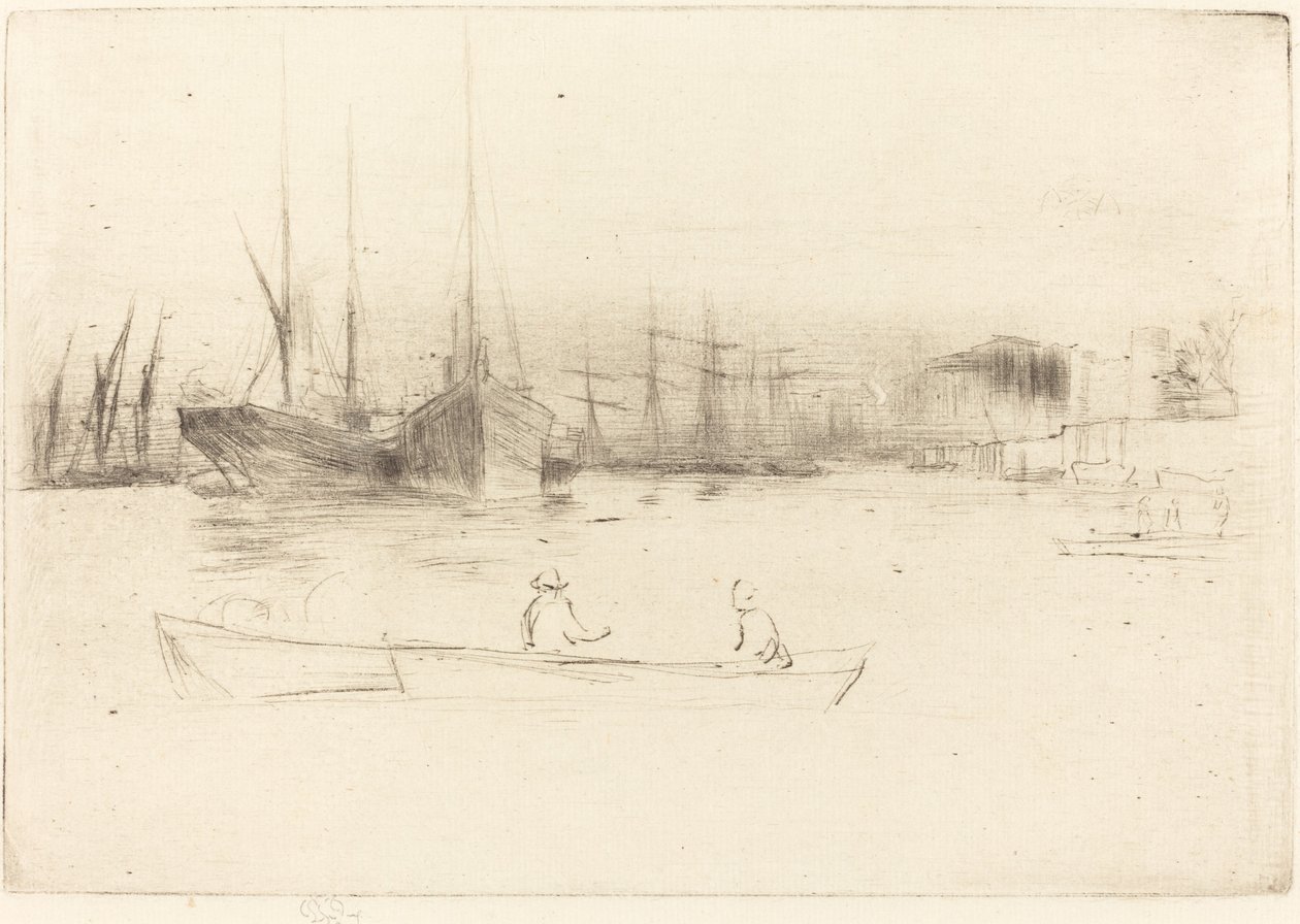 Barcos a vapor fora da torre de James Abbott McNeill Whistler