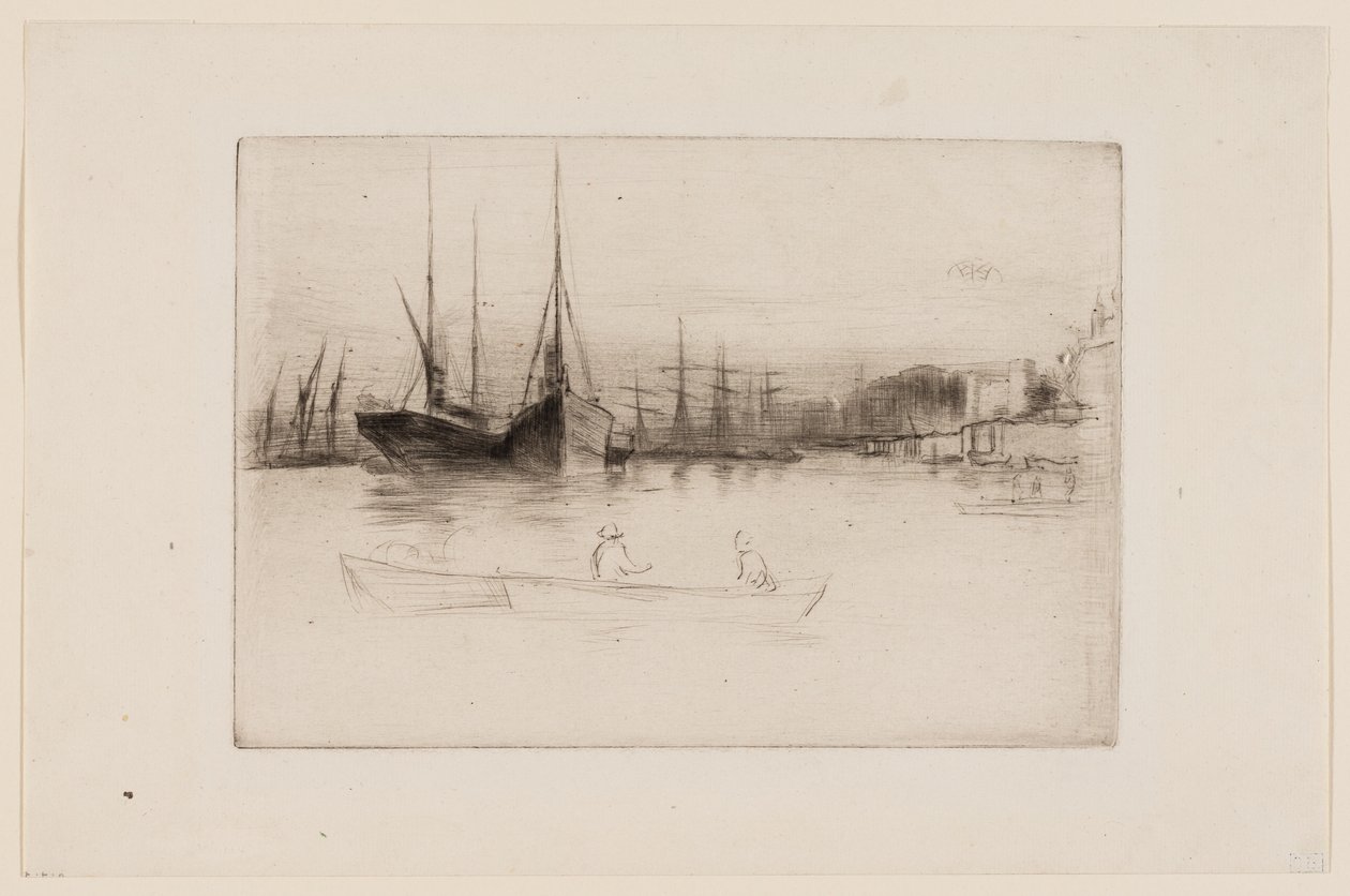 Barcos a vapor fora da Torre de James Abbott McNeill Whistler