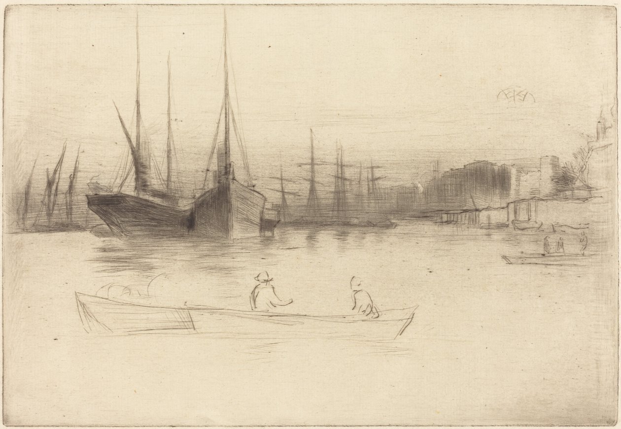 Barcos a vapor ao largo da Torre de James McNeill Whistler