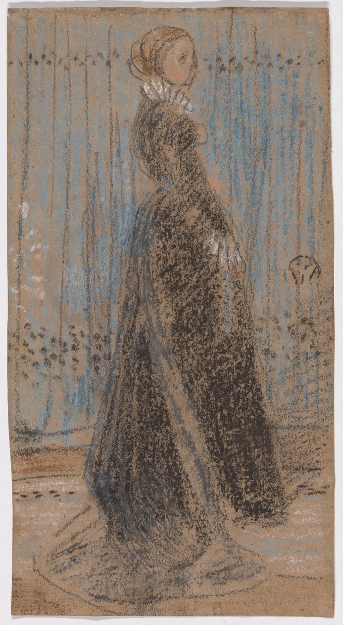 Estudo para "Arrangement in Black, No. 2: Portrait of Mrs. Louis Huth" (frente); Estudo para "Symphony in Flesh Color and Pink: Retrato de Mrs. Frances Leyland" (verso) de James McNeill Whistler