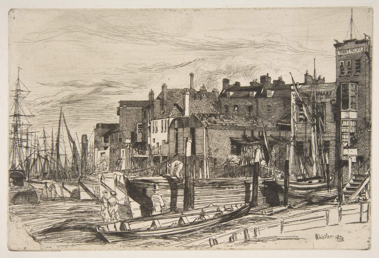 Polícia do Tâmisa, Wapping Wharf de James McNeill Whistler