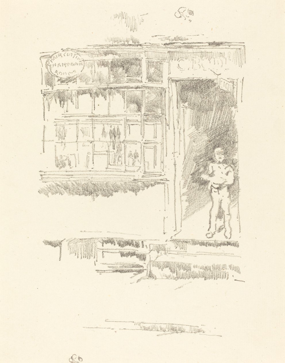A barbearia nas cavalariças de James Abbott McNeill Whistler