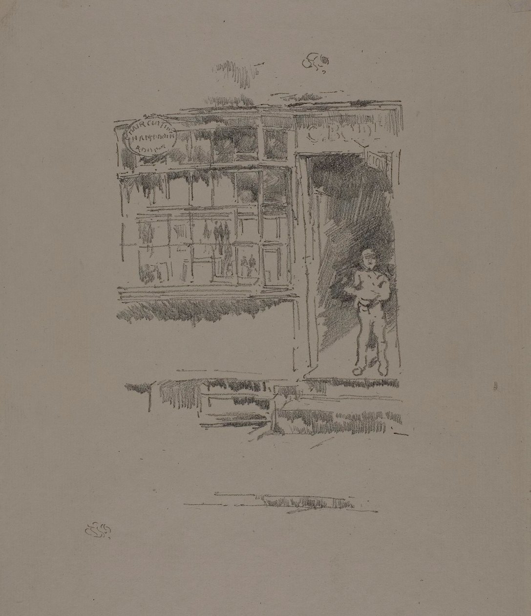 A barbearia no Mews de James McNeill Whistler