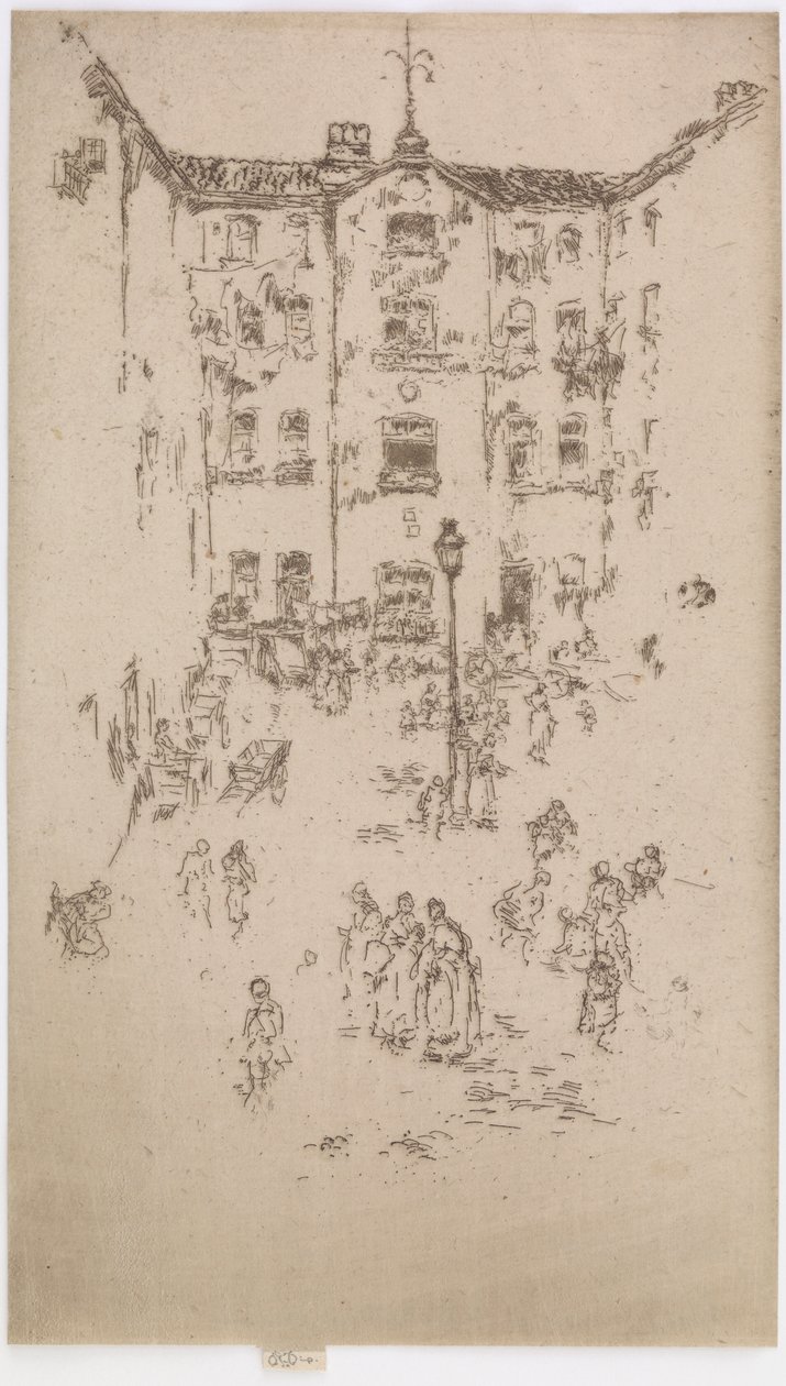 O pátio, Bruxelas de James Abbott McNeill Whistler