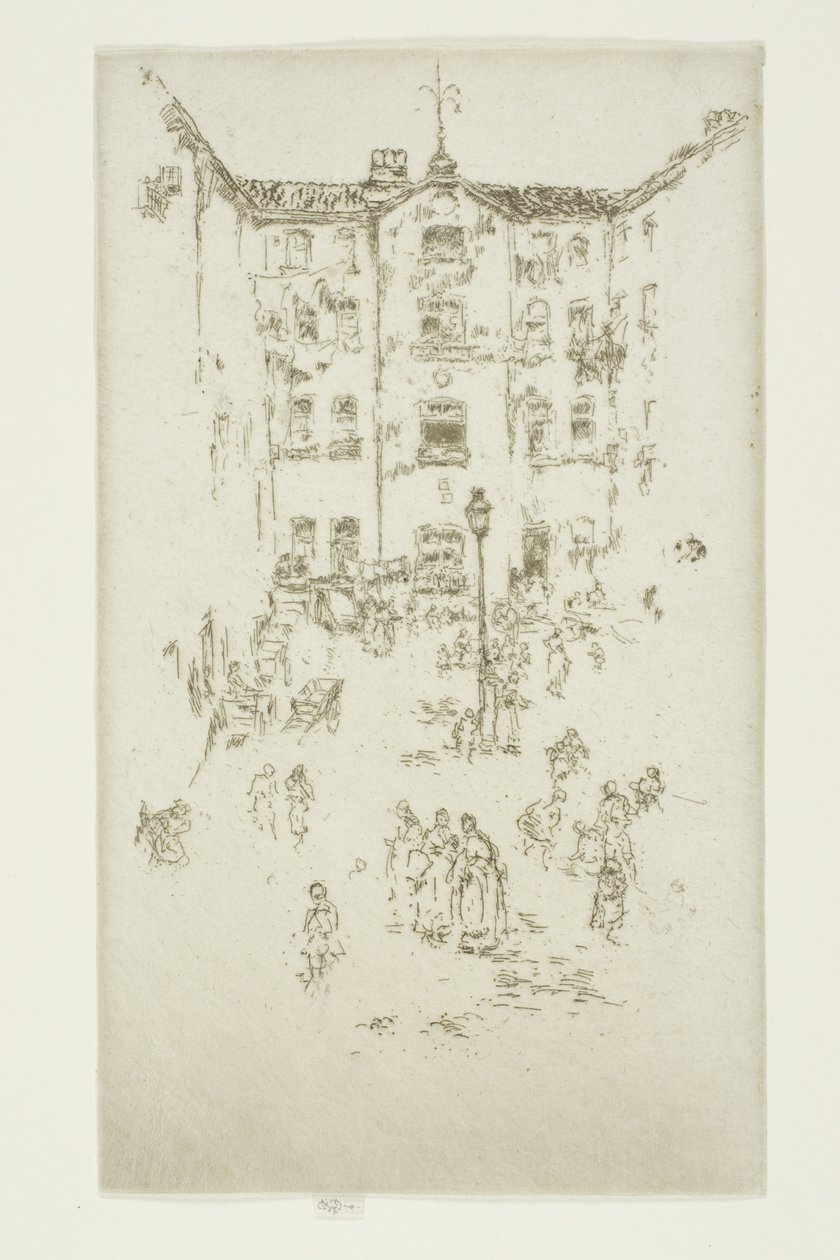O pátio, Bruxelas de James Abbott McNeill Whistler