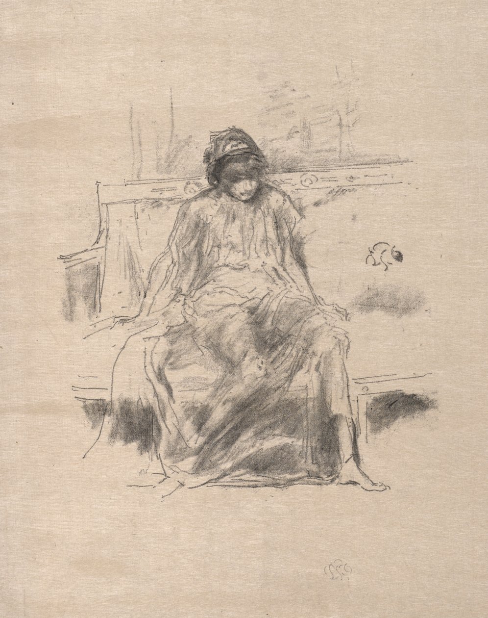 A Figura Sentada com Um Manto de James McNeill Whistler