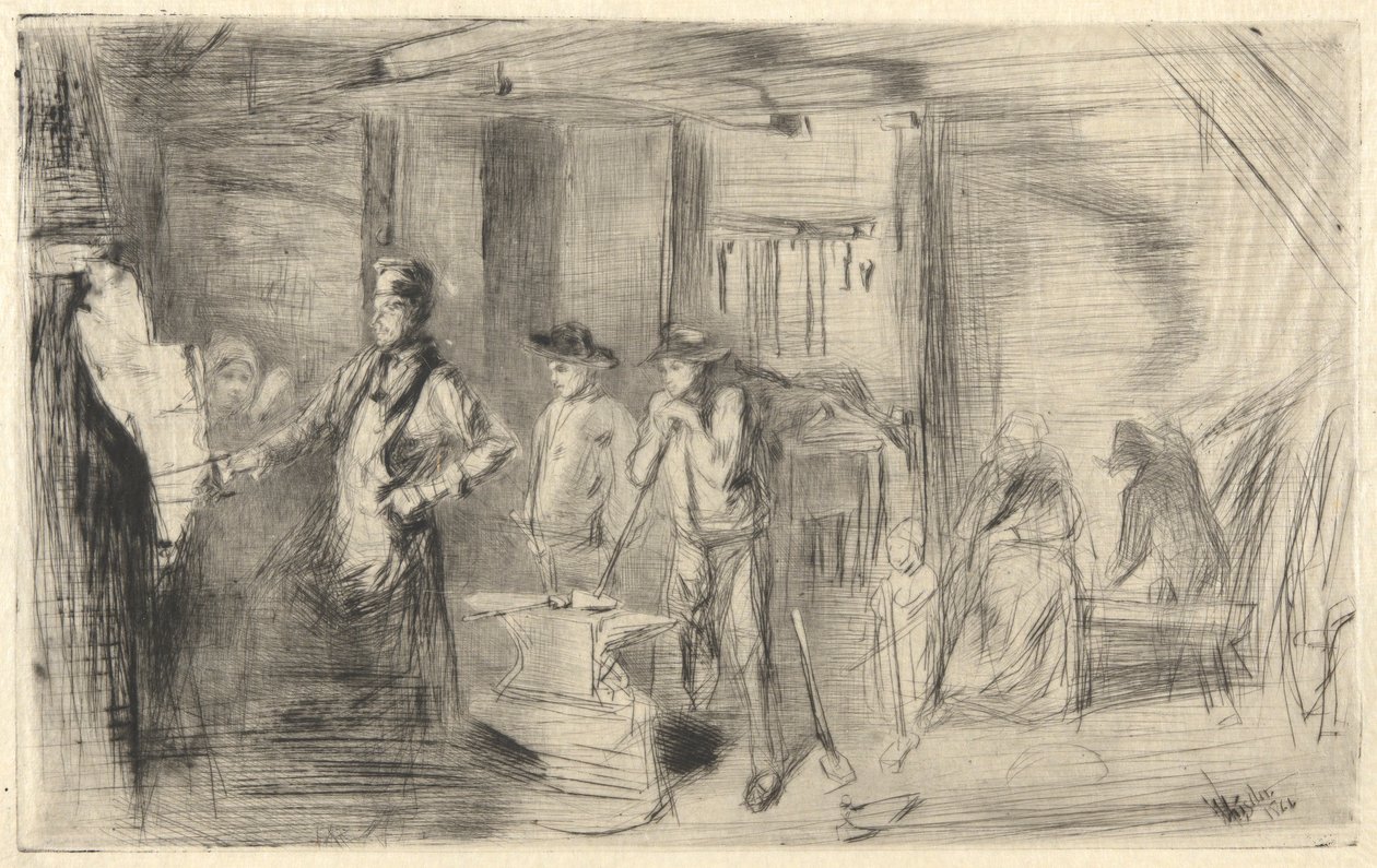 The Forge, from the Thames Set (Uma série de dezesseis gravuras de cenas no Tamisa e outros assuntos) de James Abbott McNeill Whistler