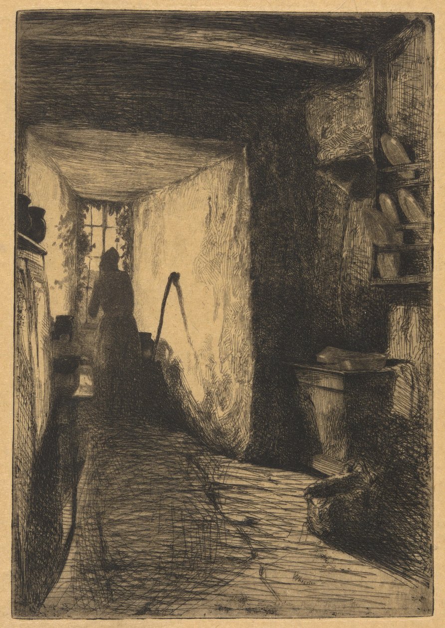 A Cozinha, do Conjunto Francês (Douze Eaux-Fortes d de James Abbott McNeill Whistler