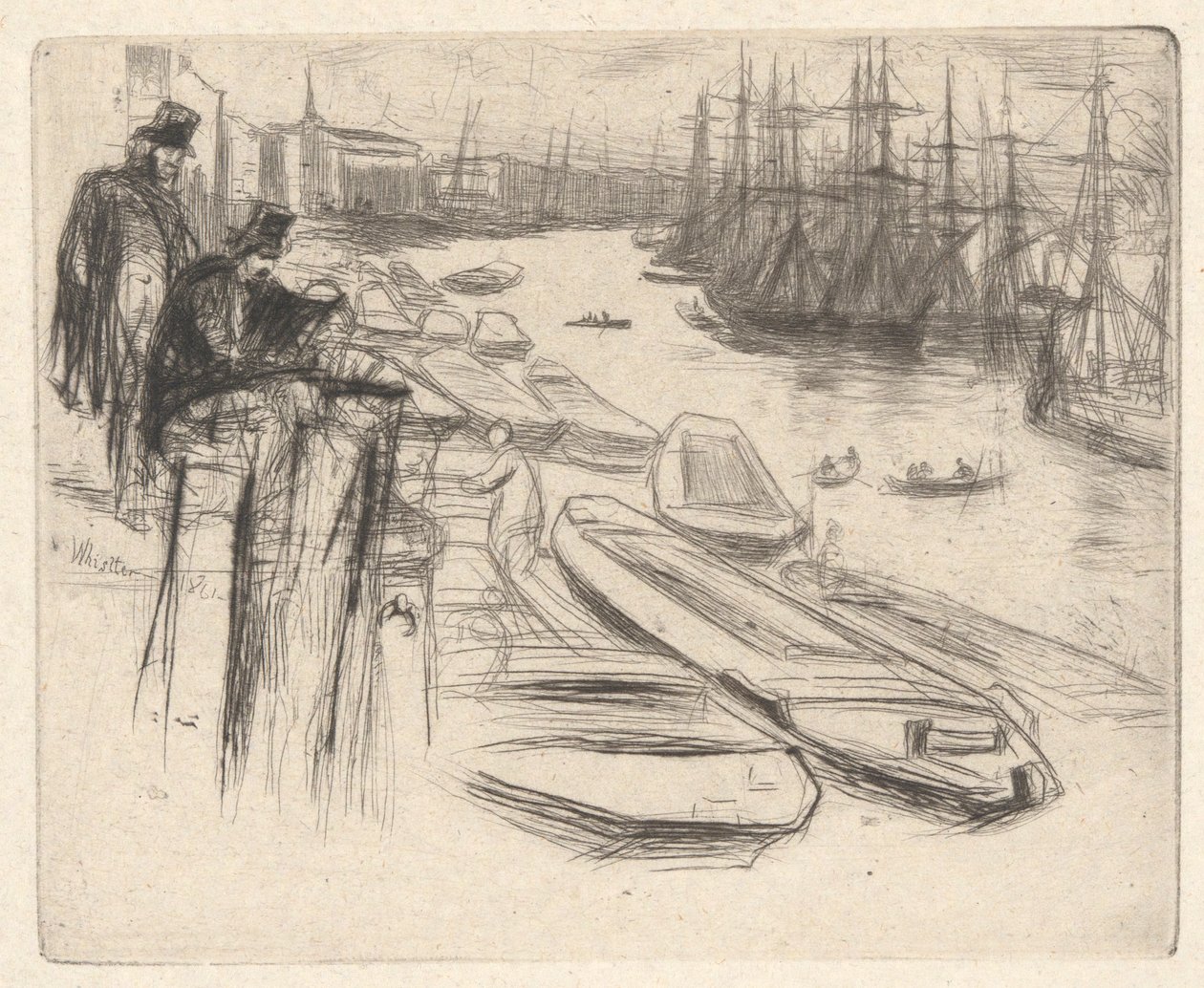 The Little Pool, from the Thames Set (Uma série de dezesseis gravuras de cenas no Tamisa e outros assuntos) de James Abbott McNeill Whistler
