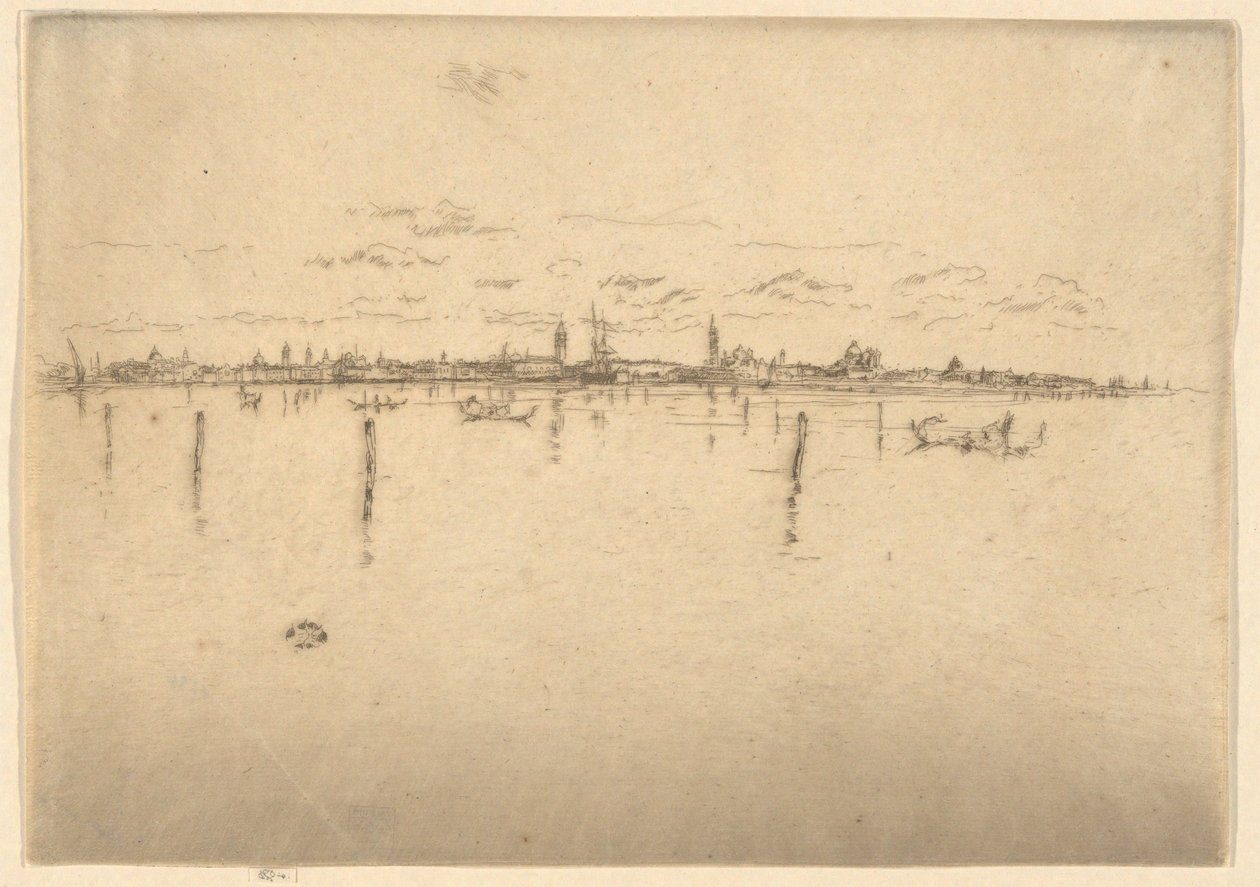 A Pequena Veneza, da Primeira Série de Veneza (Veneza, uma série de doze gravuras) de James McNeill Whistler
