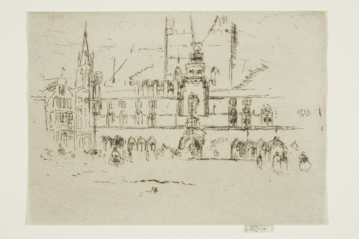 O mercado, Bruges de James Abbott McNeill Whistler