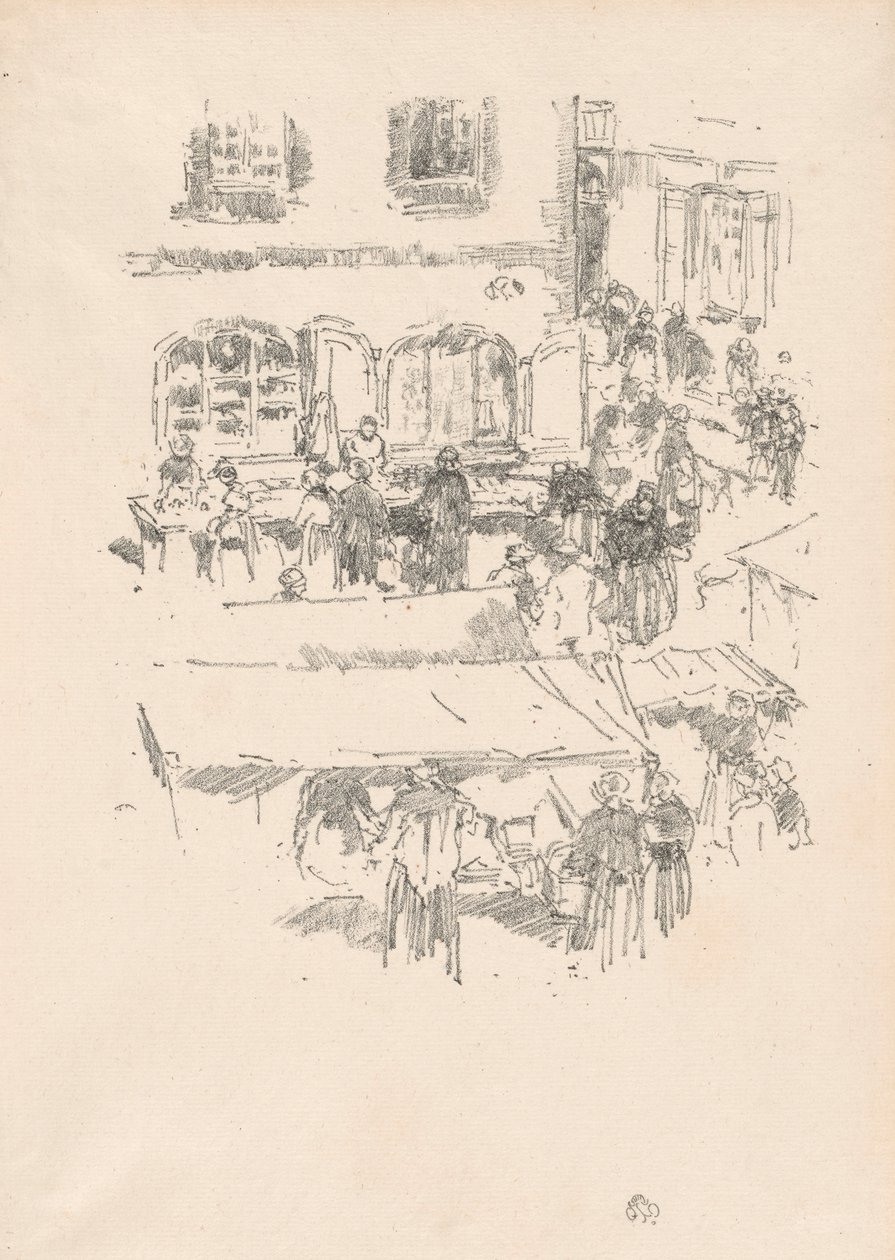 O mercado, Vitre de James McNeill Whistler