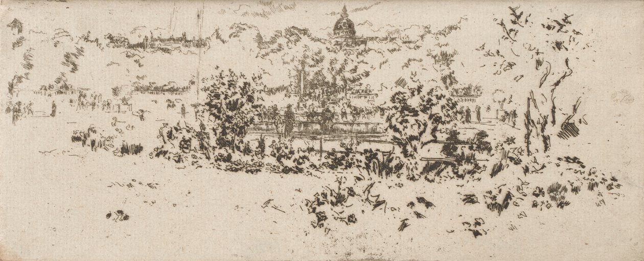 O Panteão do Terraço, Jardins de Luxemburgo de James Abbott McNeill Whistler