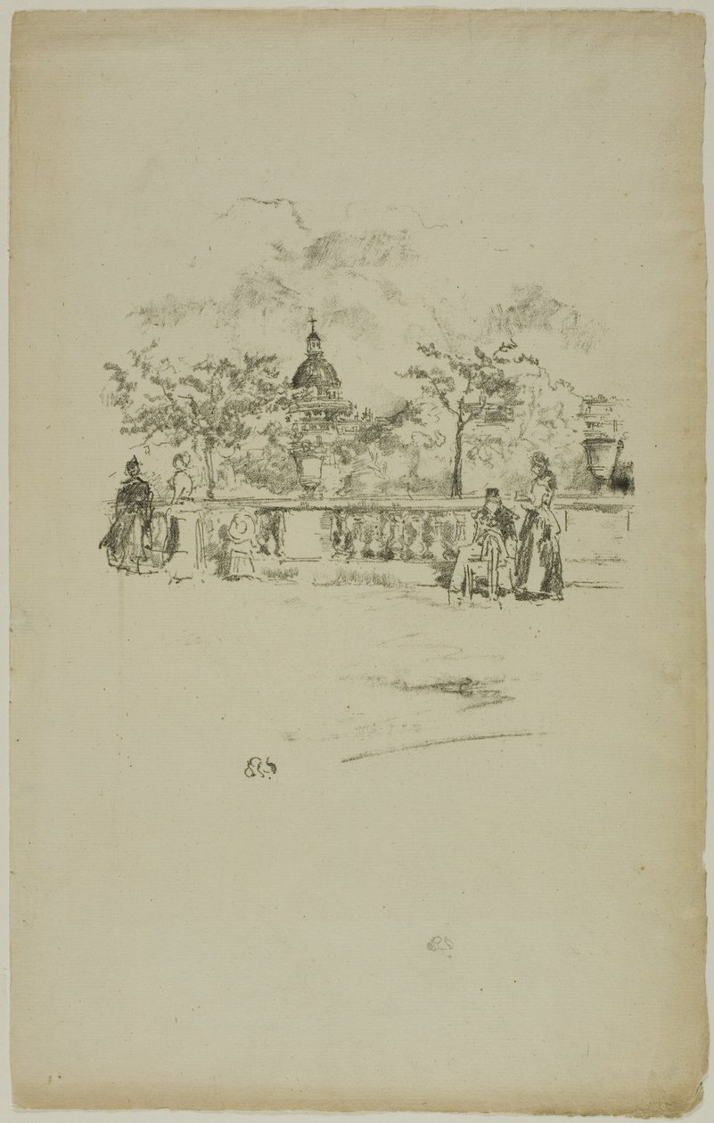 O Panteão, a partir do terraço do Jardim do Luxemburgo de James McNeill Whistler