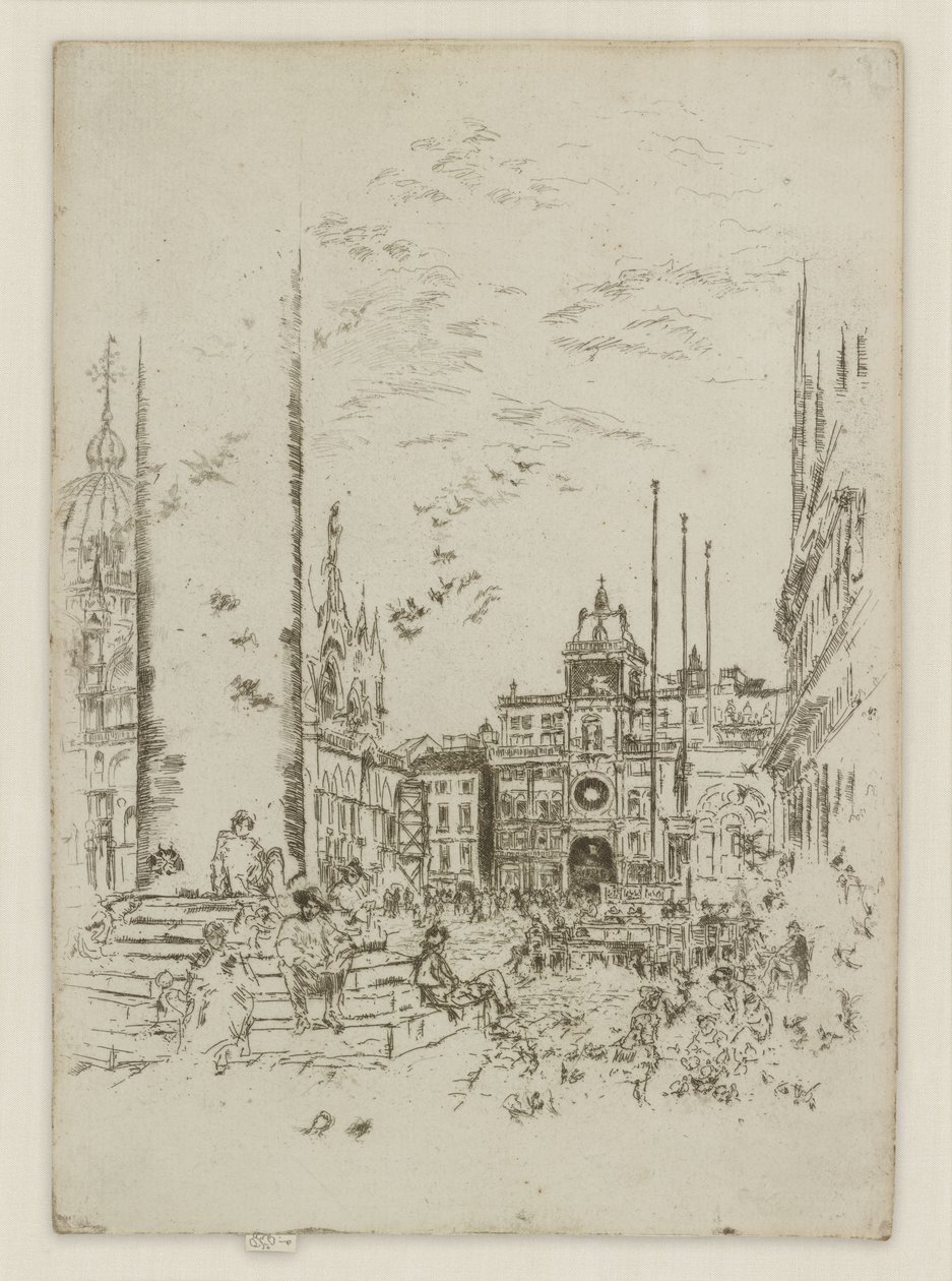A Piazzetta, da primeira série de Veneza (Veneza, uma série de doze águas-fortes) de James McNeill Whistler