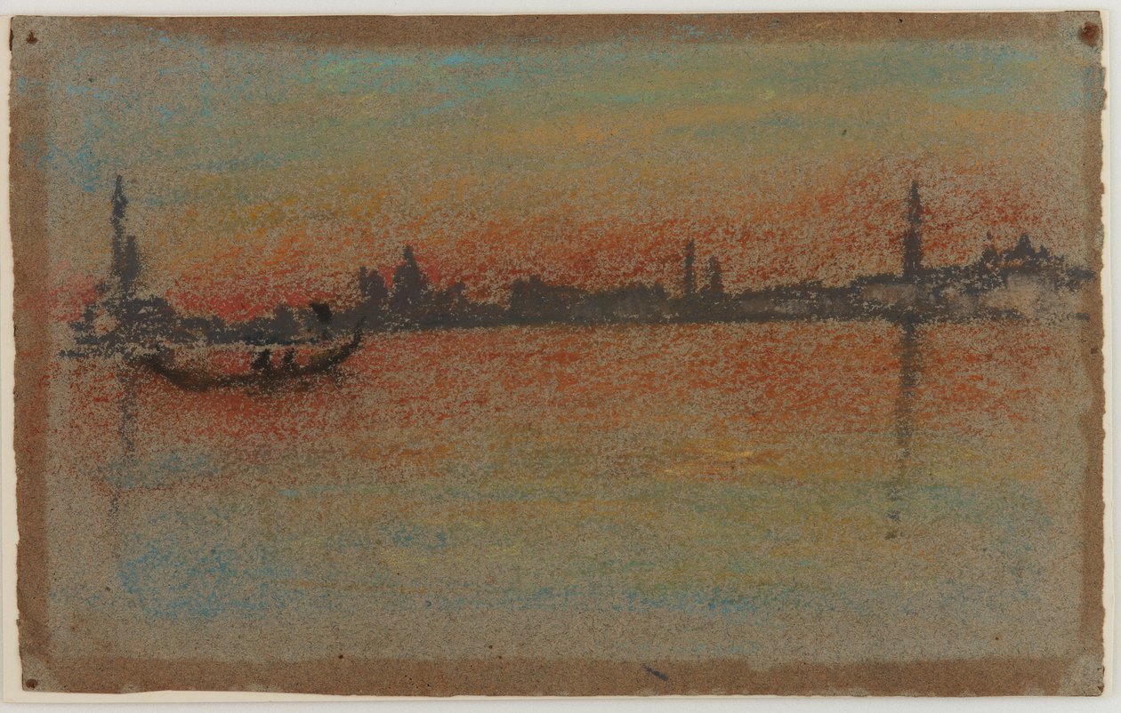 Veneza: pôr do sol no porto de James Abbott McNeill Whistler