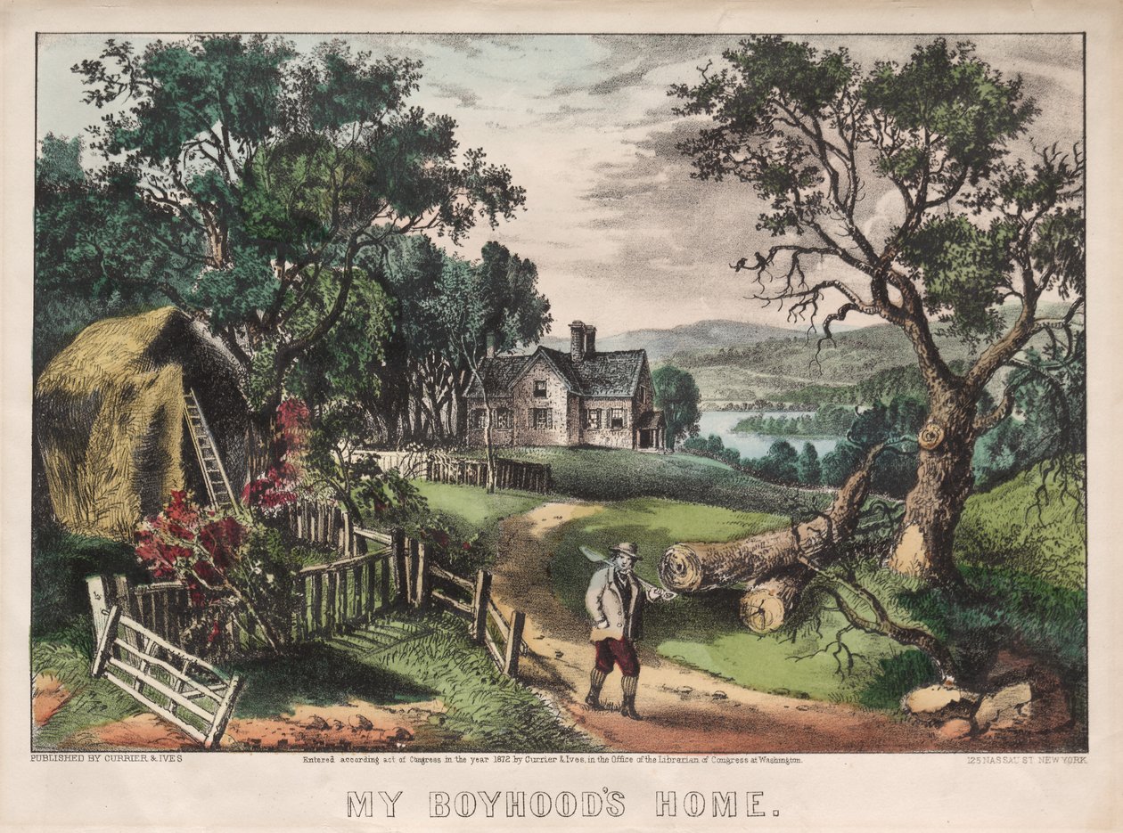 Minha casa de infância, 1872. de James Merritt Ives