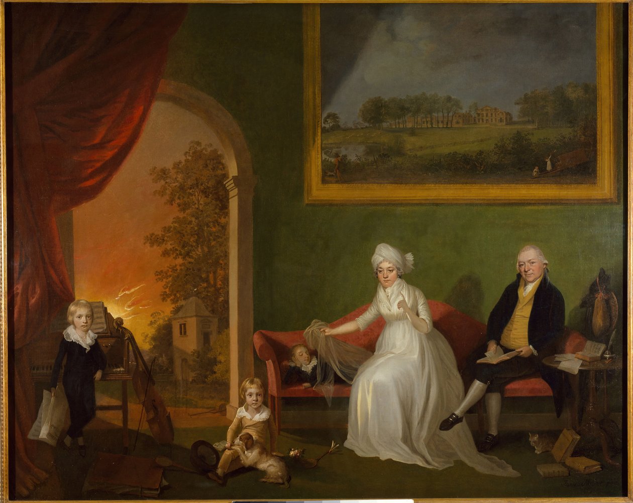 Retrato de Robert Mynors e sua família, 1797. de James Millar