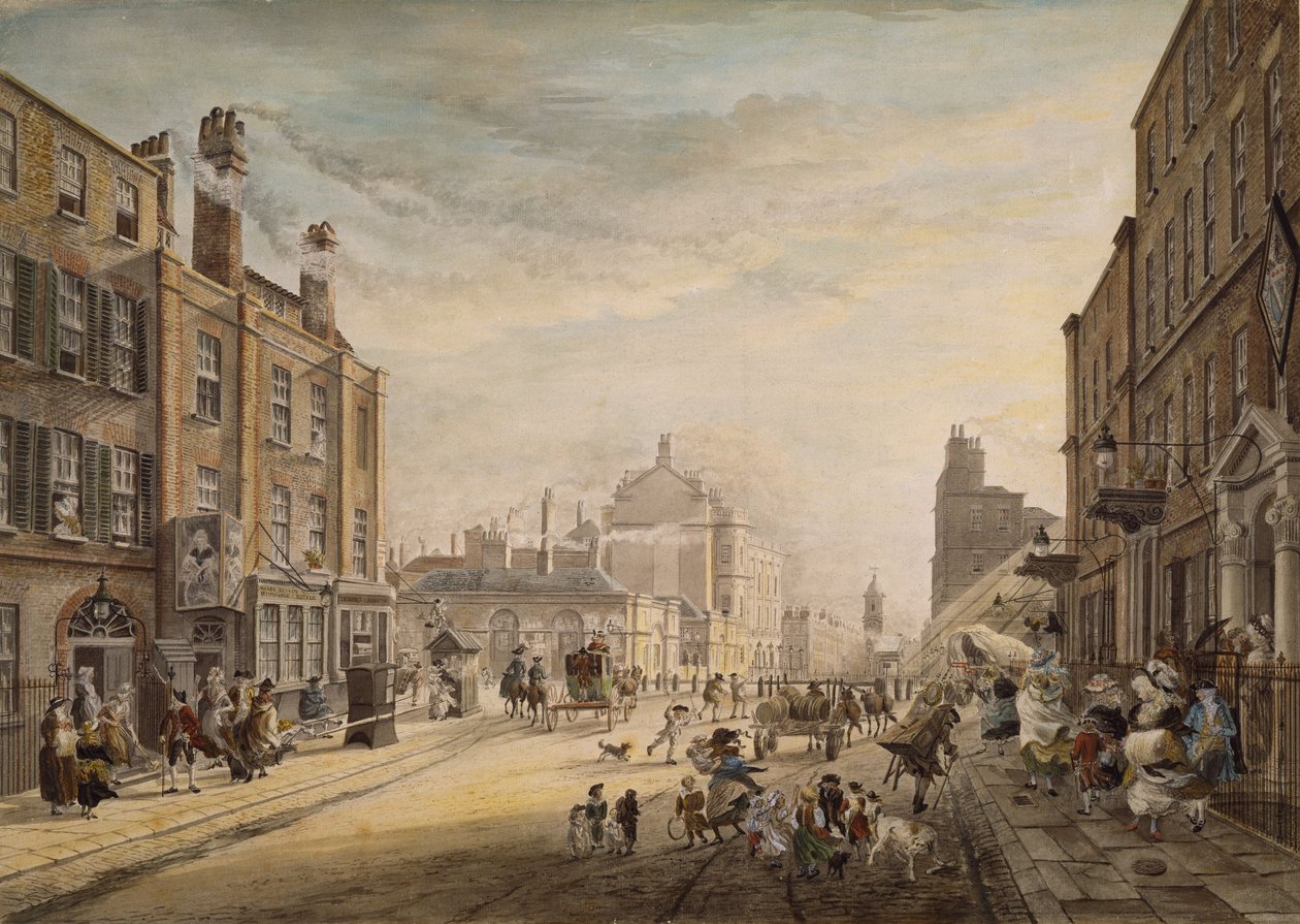 Vista em direção a Hanover Square mostrando Holles Street, Londres de James Miller