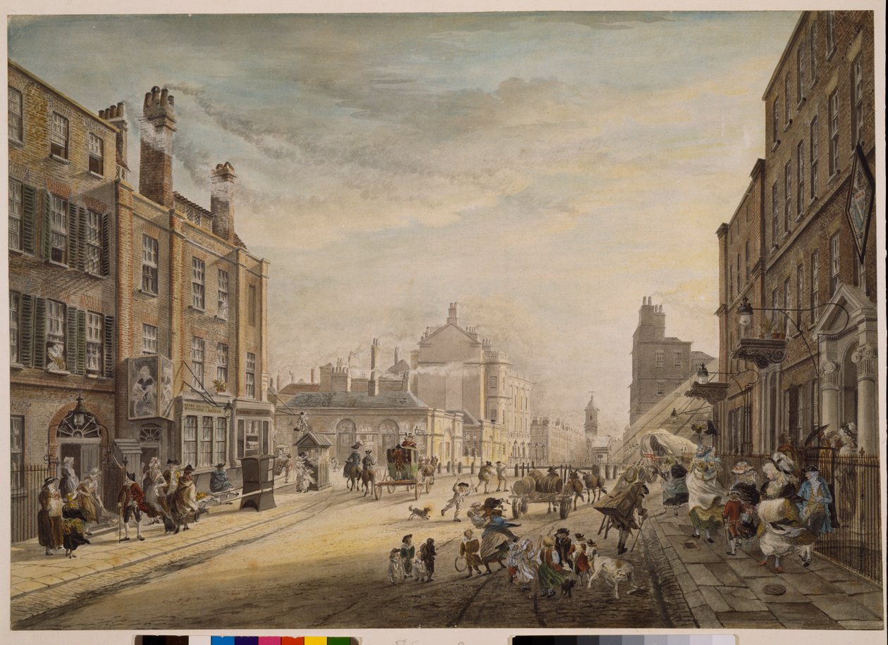 Vista para a Hanover Square, mostrando a Holles Street, Londres, 1773-1791 de James Miller