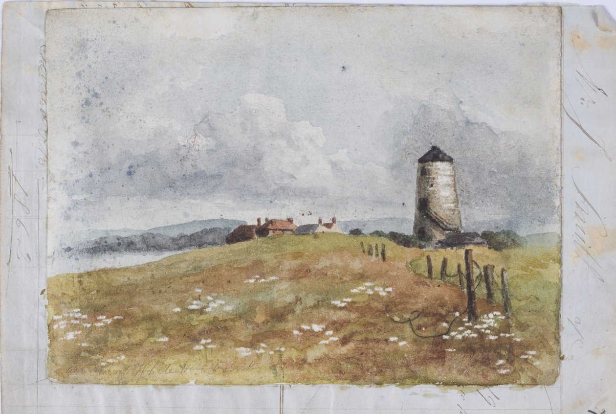 Old Mill no White Hill Point (aquarela e lápis) de James Miller Brown