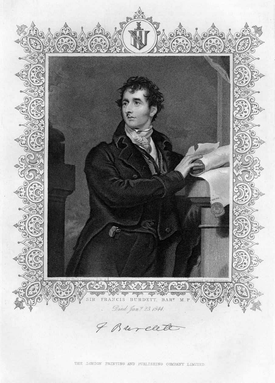 Sir Francis Burdett 1770-1844, político reformista inglês, século XIX. de James Morrison