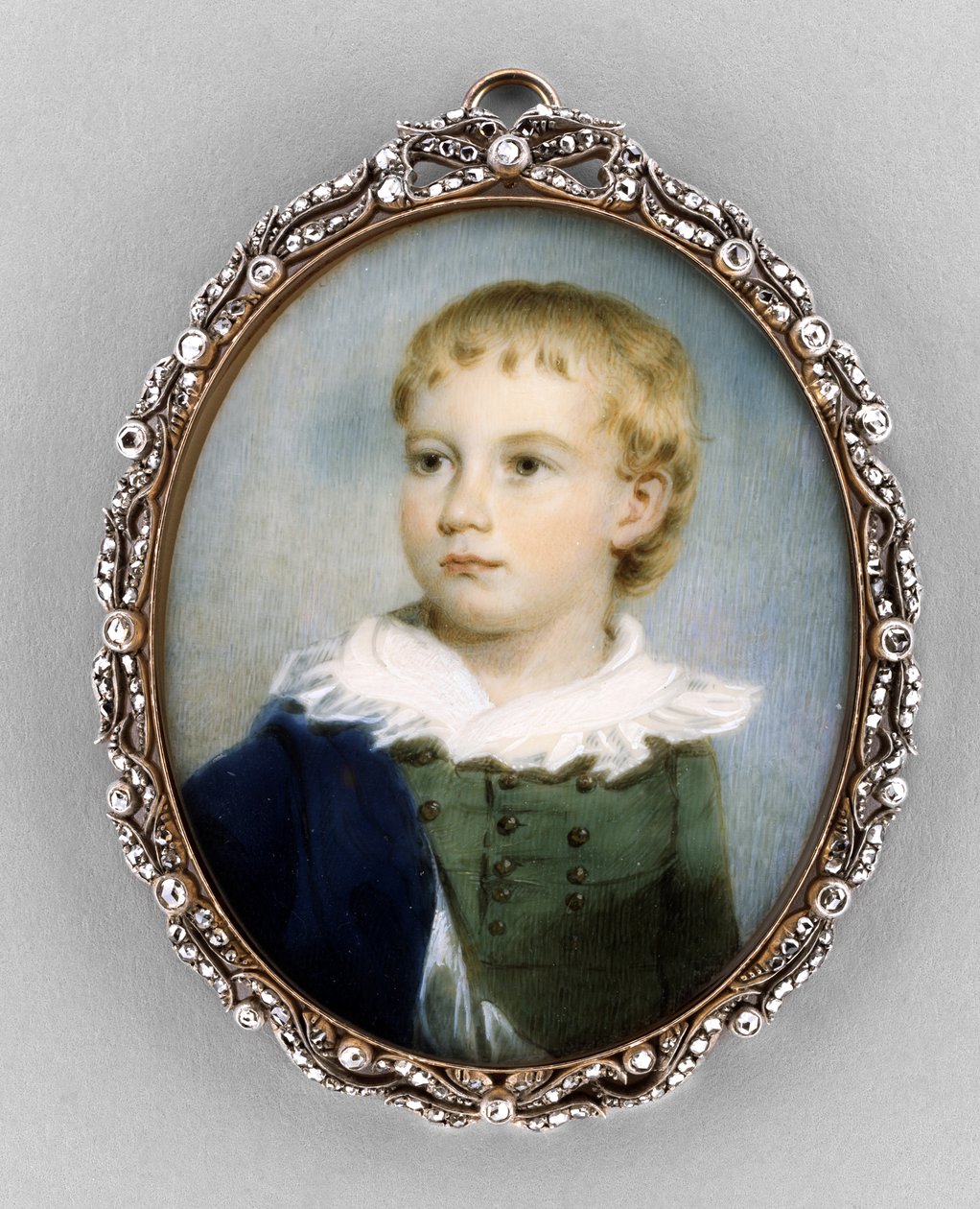 Retrato de menino, c.1810-20 (aquarela sobre marfim de James Nixon
