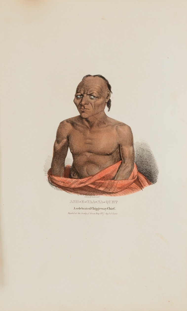 ASH-E-TAA-NA-QUET; Um célebre chefe Chippeway, de The Aboriginal Portfolio de James Otto Lewis