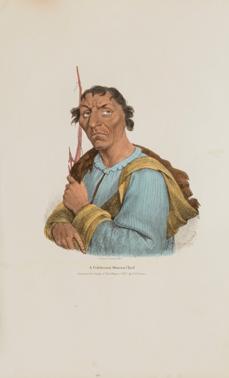 Um célebre chefe Ottowa, de The Aboriginal Portfolio de James Otto Lewis