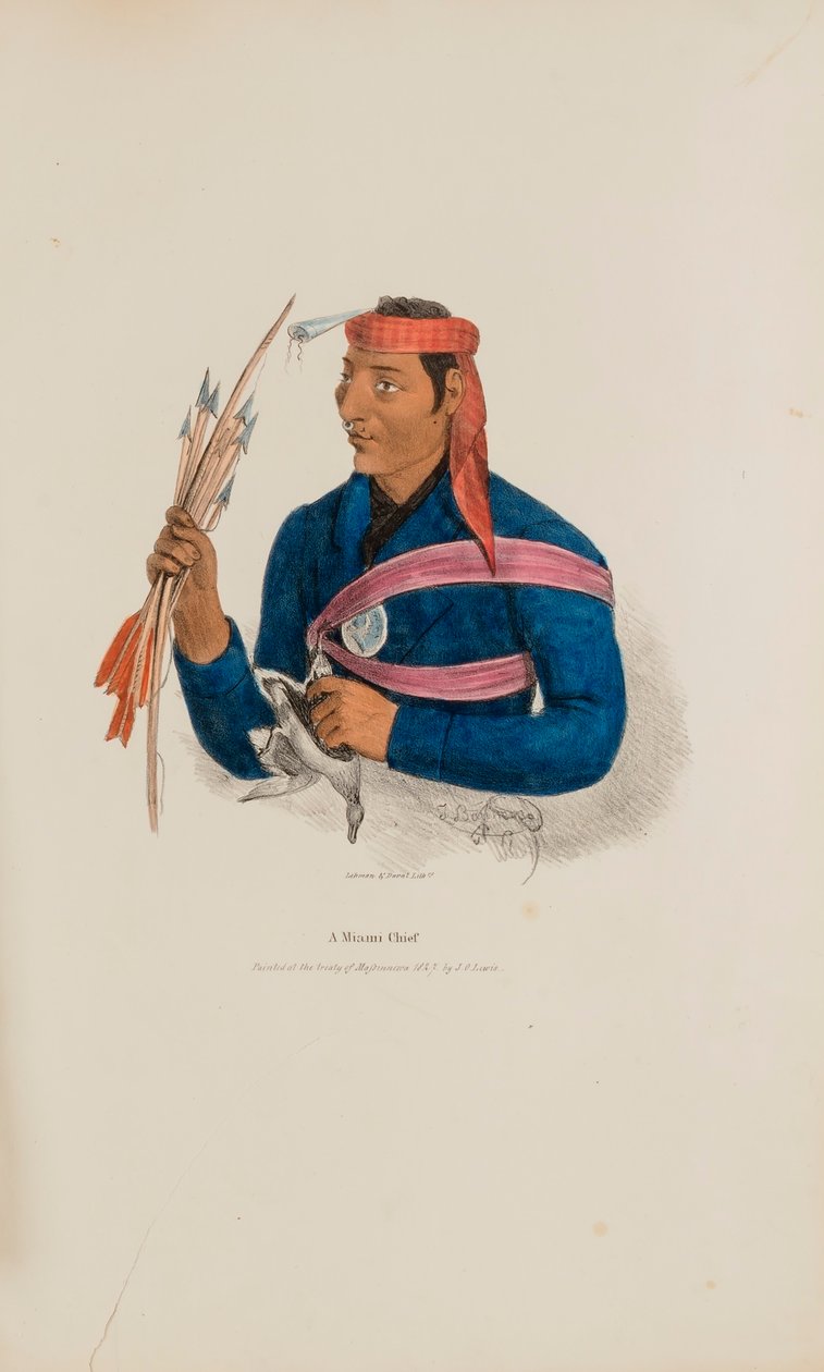 Um chefe de Miami, de The Aboriginal Portfolio de James Otto Lewis