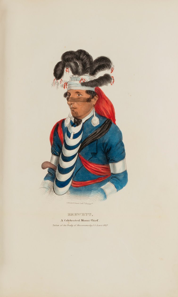 BREWETT; A Celebrated Chief Miami Chief, do The Aboriginal Portfolio de James Otto Lewis