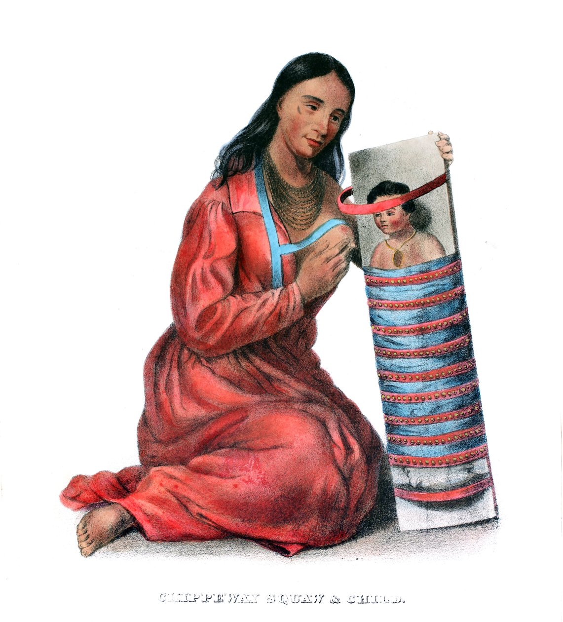 Chippeway (Ojibwe) mulher e criança de James Otto Lewis