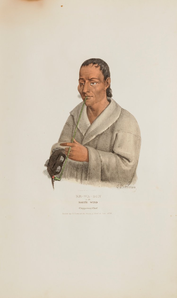 KE-WA-DIN ou o Vento Norte; Um Chefe Chippeway, de The Aboriginal Portfolio de James Otto Lewis