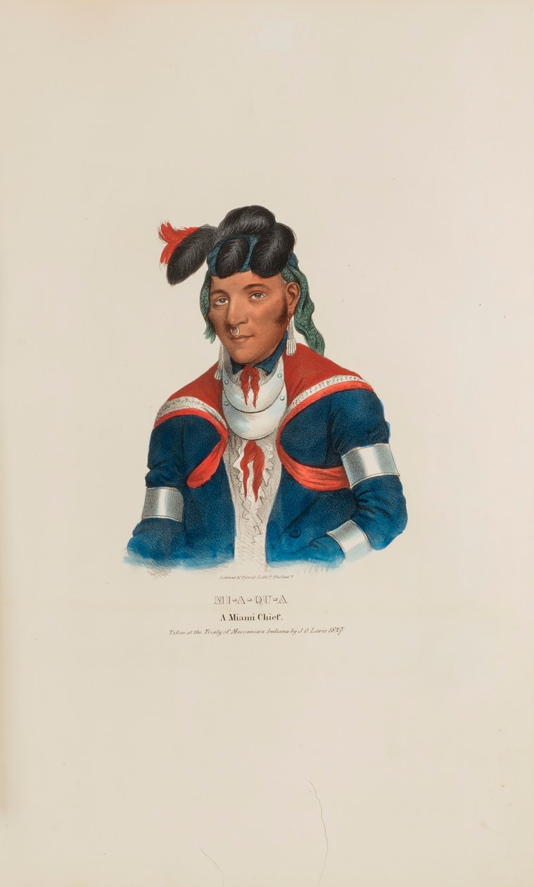 MI-A-QU-A; Um chefe de Miami, de The Aboriginal Portfolio de James Otto Lewis