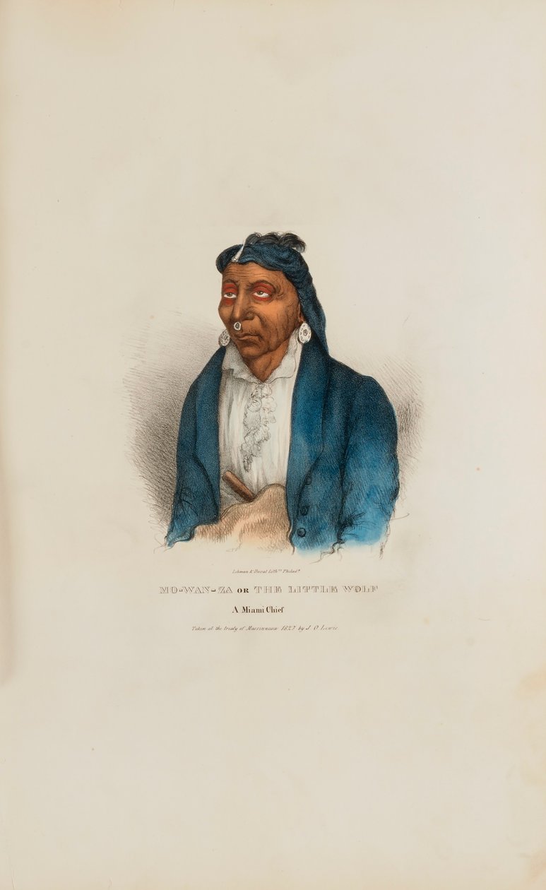 MO-WAN-ZA ou O Lobinho; um chefe de Miami, de The Aboriginal Portfolio de James Otto Lewis