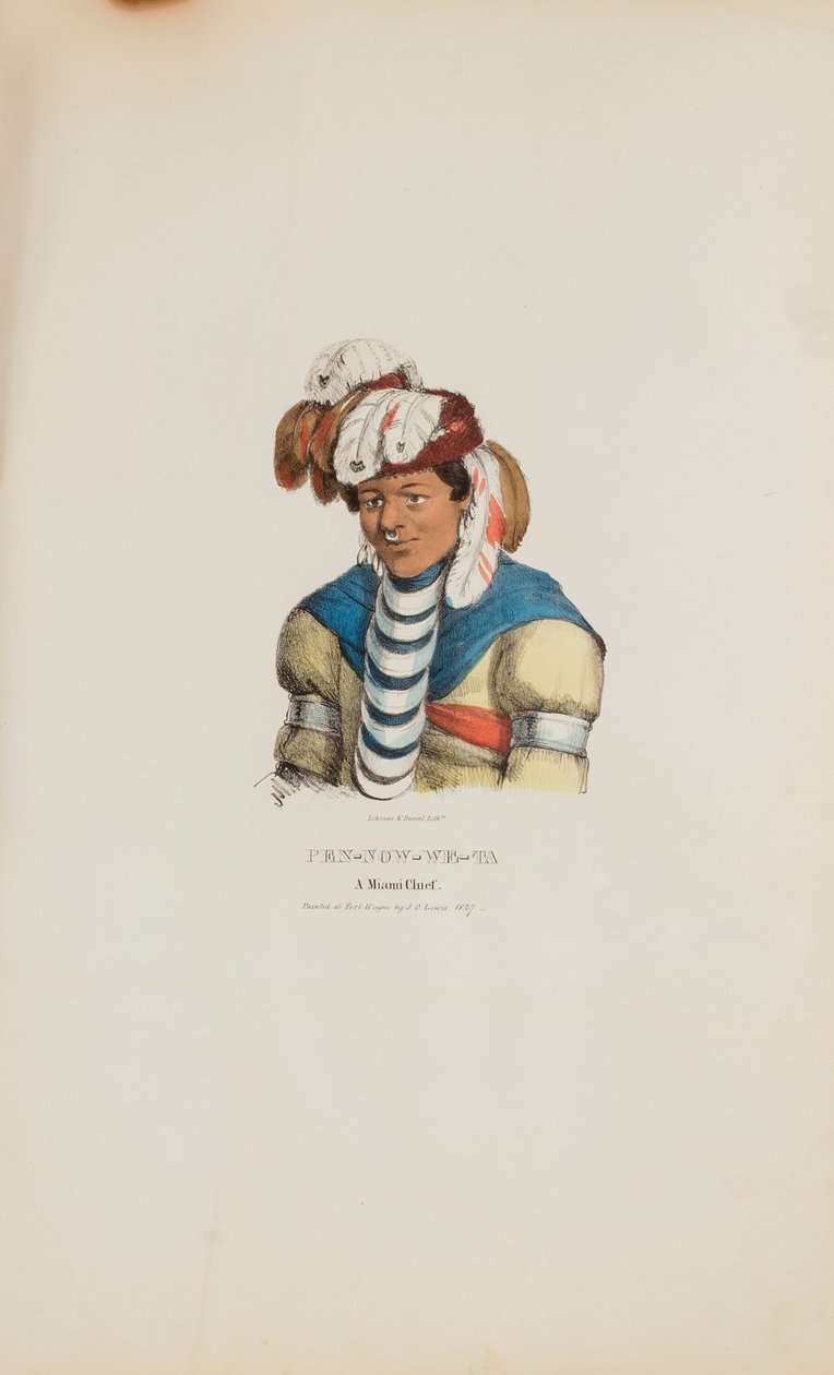 PEN-NOW-WE-TA; Um chefe de Miami, de The Aboriginal Portfolio de James Otto Lewis