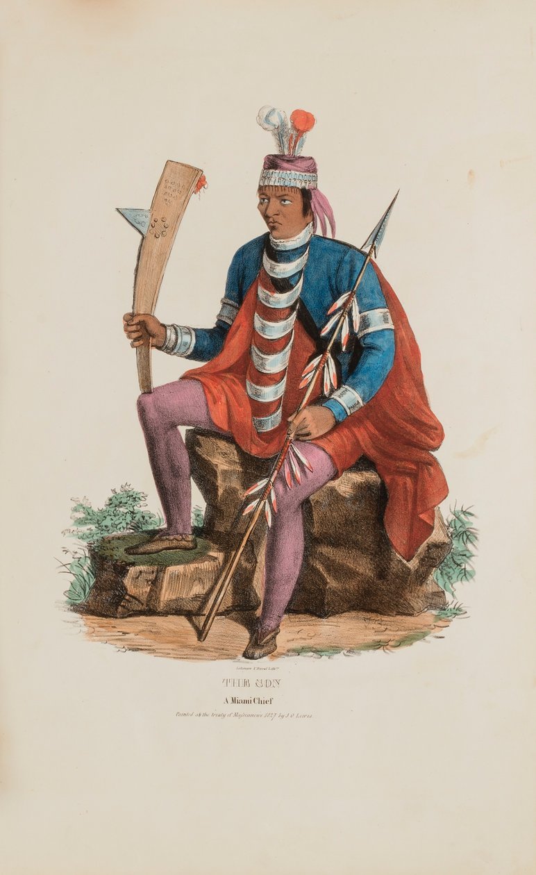RICHARDVILLE; Um chefe de Miami, de The Aboriginal Portfolio de James Otto Lewis