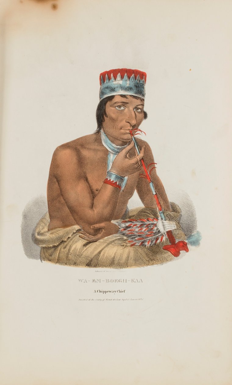 WA-EM-BOESH-KAA; Um chefe Chippeway, de The Aboriginal Portfolio de James Otto Lewis