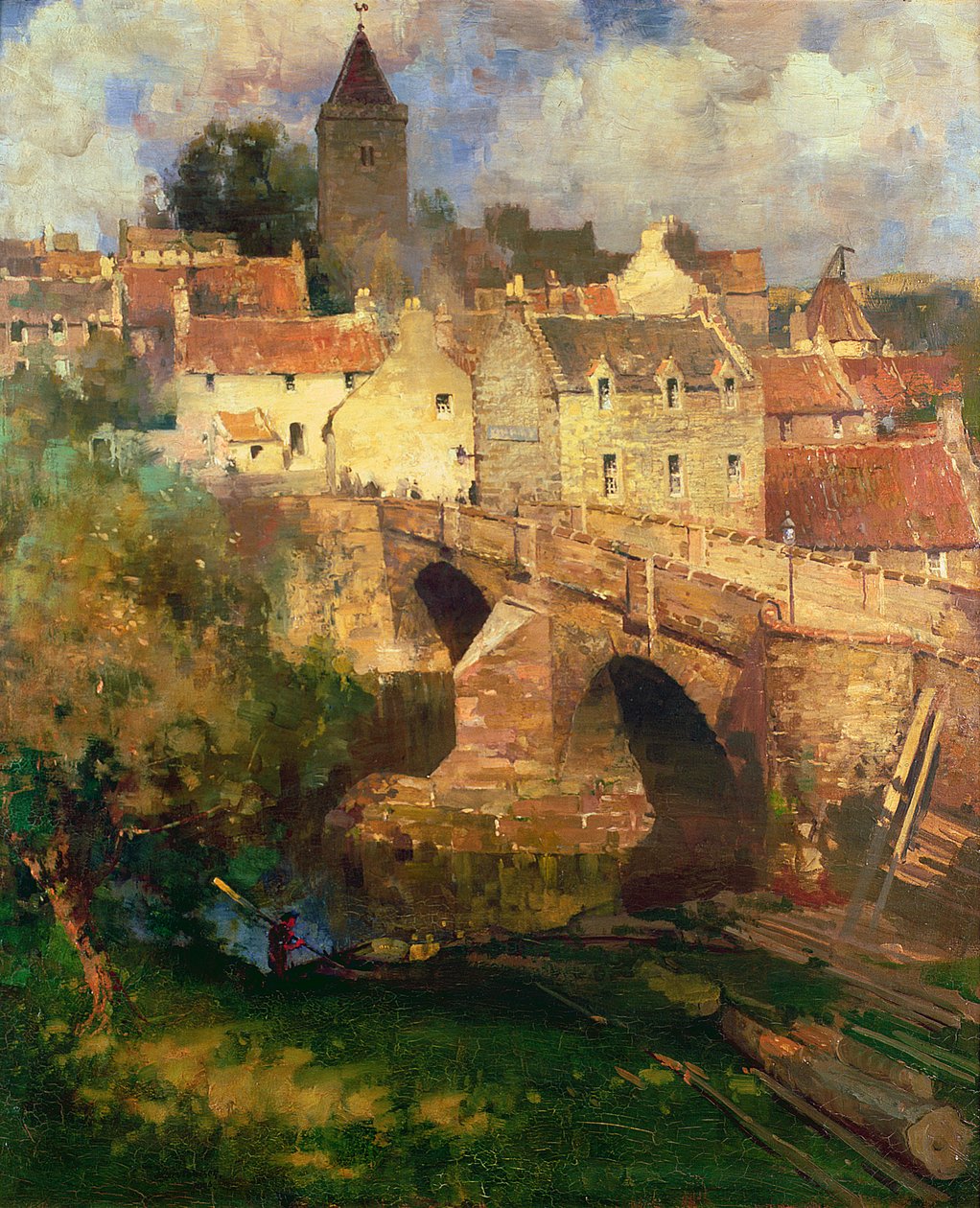 Uma aldeia em East Linton, Haddington de James Paterson