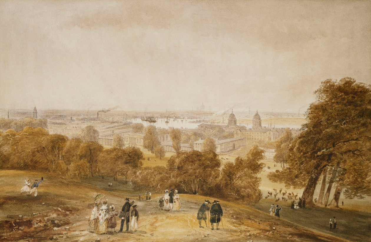 Uma vista de Londres de Greenwich, de James Pattison Cockburn