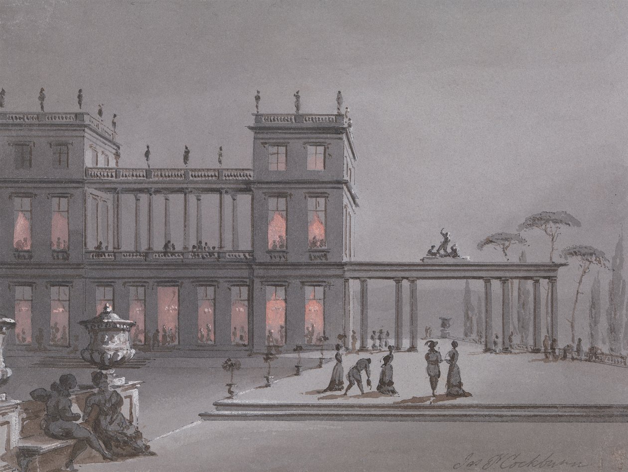 Um Fete italiano: Números em Terraço de um Palazzo de James Pattison Cockburn