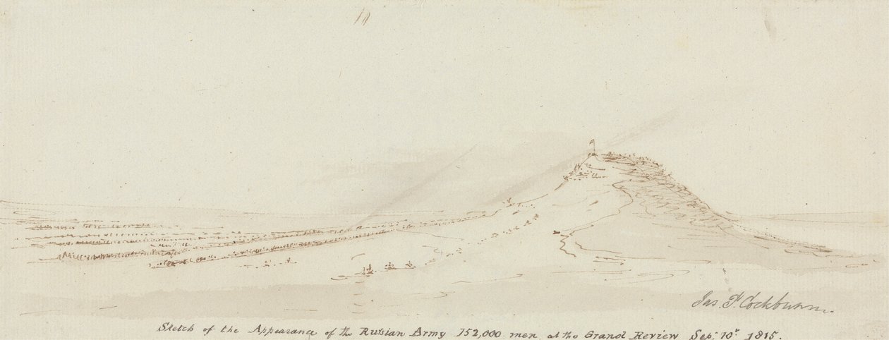 Sketch of the Appearance of the Russian Army, 152.000 Men at the Grand Review, 10 de Setembro de 1815 de James Pattison Cockburn