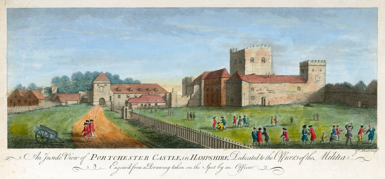 Castelo de Portchester, Hampshire, 1720 de James Peake