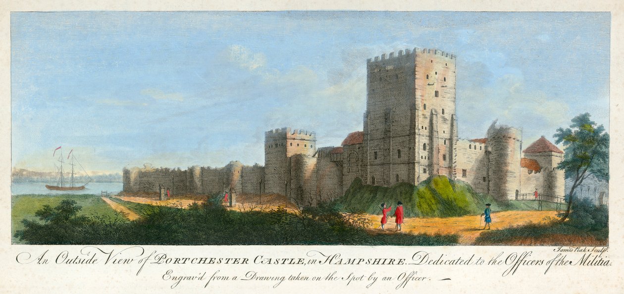 Castelo de Portchester, Hampshire, 1720 de James Peake