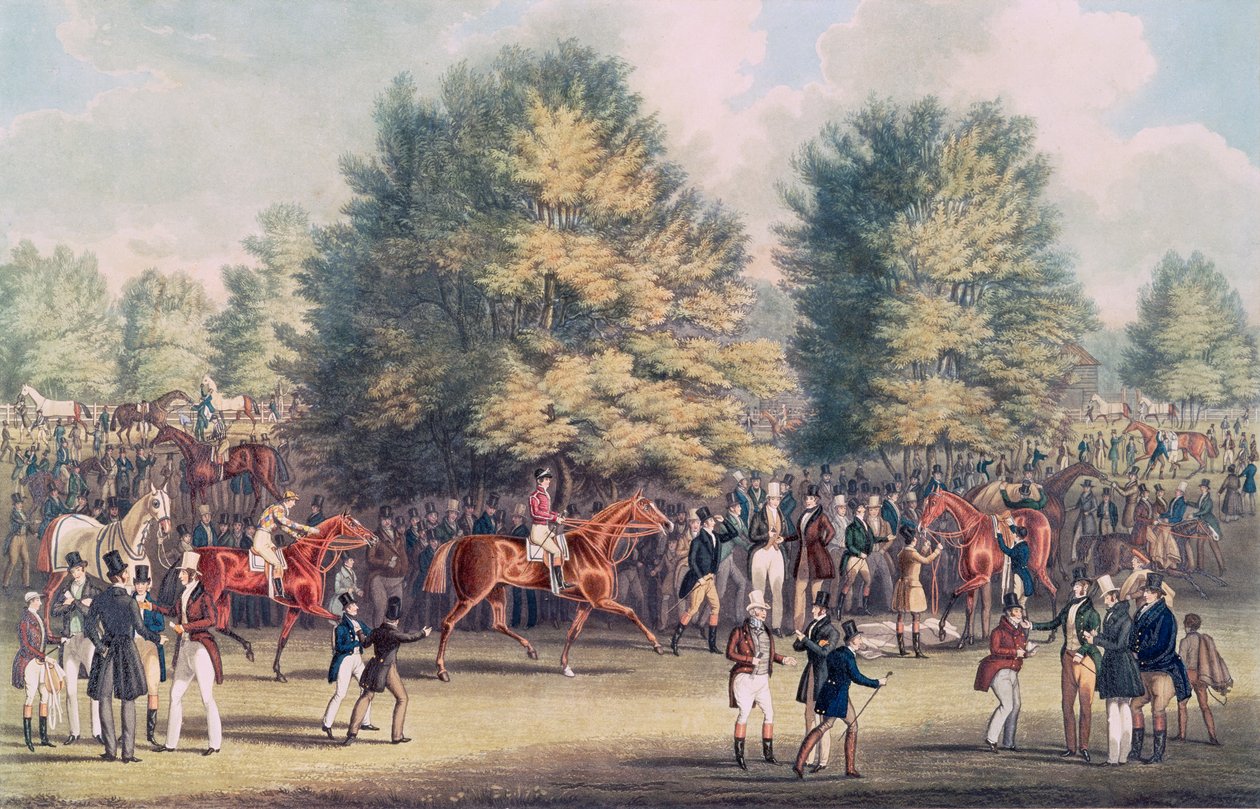 Epsom, Saddling in the Warren de James Pollard