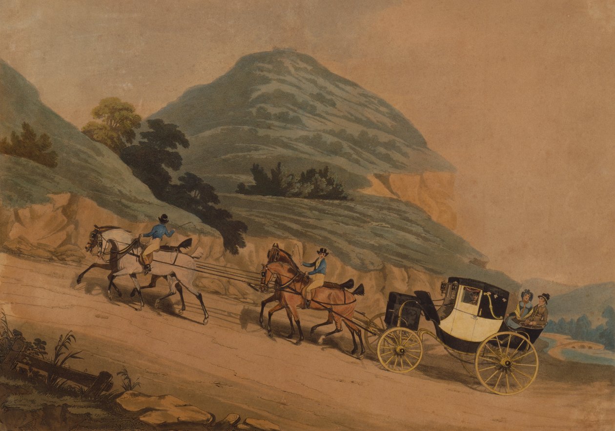 O deputado eleito a caminho da Câmara dos Comuns (gravura colorida) de James Pollard