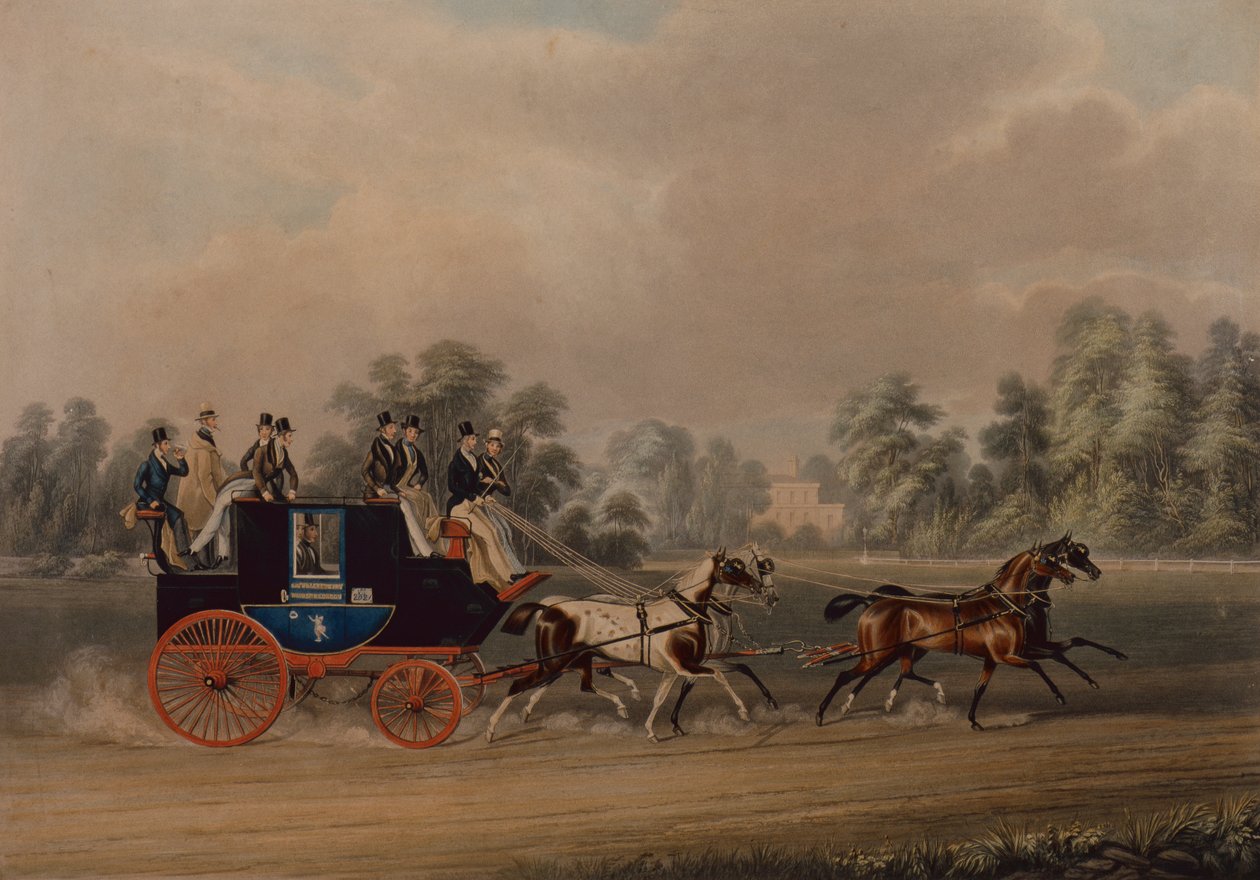 O treinador Jaglione Windsor (gravura colorida) de James Pollard