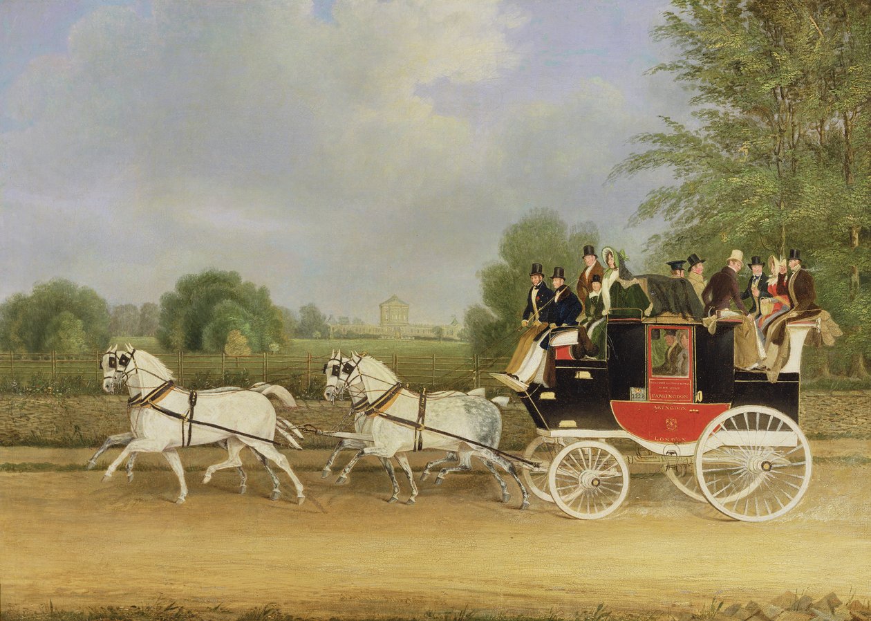 O treinador de Londres-Farringdon Passando Buckland House, Berkshire de James Pollard